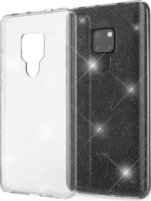 Immagine prodotto di NALIA Custodia Glitter compatibile con Huawei Mate20, Custodia in Silicone Glitter Cover Trasparente