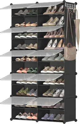 Produktbild von Schuhregal 40 Paar schwarz Kunststoff