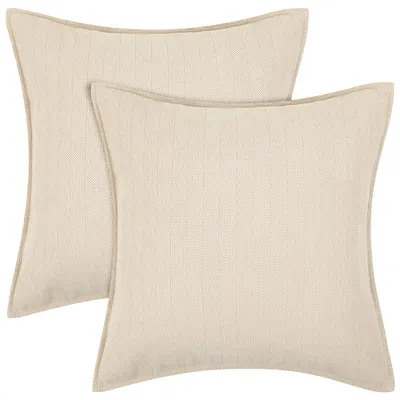 2er-Set Kissenbezüge 45x45 cm Chenille beige
