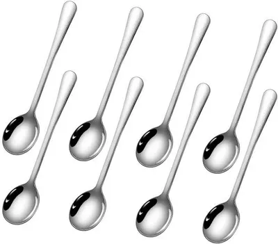 Immagine prodotto di Set di 8 mini cucchiaini per espresso in metallo, piccoli cucchiaini da tè ideali per l'uso quotidiano