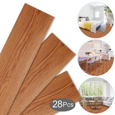Zdjęcie produktu dla Peviasot, podłoga winylowa PVC, 4 m², samoprzylepna, deski/płytki, antypoślizgowa, wodoodporna, 28 sztuk, wzór drewna (brąz)
