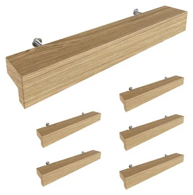 Produktbild von Sossai Holz Möbelgriffe aus Eiche | GAH01 | Lochabstand 96mm, Länge 156mm, 6 Stück