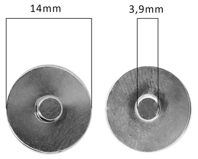 Produktbild von 20 Magnet-Verschlüsse für Taschen Taschenschlösser magnetisch rund 14mm Mappenverschluss