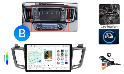 Obrázok produktu pre Autorádio, dotykový displej, kompatibilné so smartfónmi, kompatibilné s modelom Toyota RAV4 (XA40) od roku 2012 do 2018, vstavaný chladiaci ventilátor, Android GPS navigácia, model V7 (6 GB RAM, 128 GB úložisko) - B