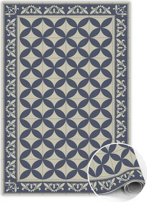 Produktbild von Bedruckter Vinylteppich - Elastische Teppichmatte Azulejos-Muster 120x180