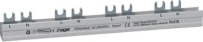 Produktbild von Hager KDN263AZ Phasenschiene 2P Gabelanschluss 10 mm² für ARFxxxD 12 Module