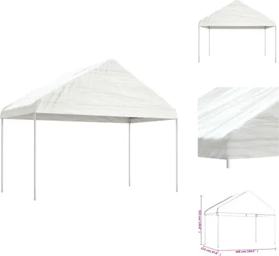 Produktbild von vidaXL Pavillon mit Dach Weiß 4,08x2,23x3,22 m Polyethylen -  Pavillons & Partyzelte