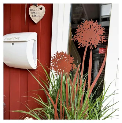 Produktbild von Gartenstecker Agapantus 2er Set in Rostoptik für Garten, Terrasse, Balkon und Blumentöpfe
