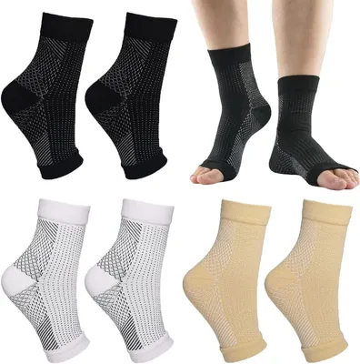 Productafbeelding van Orthopedische compressiesokken voor pijnverlichting bij hielspoor en plantaire fasciitis - 3 paar compressiekousen