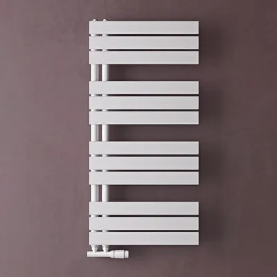Immagine prodotto di doporro Radiatore da Bagno 104x50cm, Radiatore Piatto Termoarredo da Bagno Riscaldamento Elettrico o da Acqua Calda FN Portasciugamani in Acciaio, Bianco