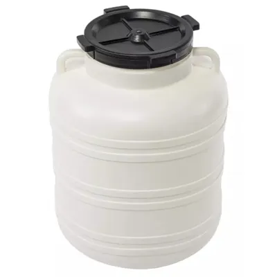 Produktbild von MIKONI Sauerkrautfass mit Deckel | 60 L | WEISS | Kunststofffass mit 2 Griffen Weithalsfass Mostfass Gärbehälter Gärfass Regenfass Kunststofffässer B3