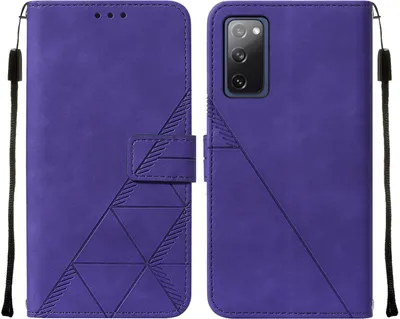 Produktbild von Galaxy S20 FE 4G Hülle, Schlank Prägung Flip Leder Kartenfächer Schutzhülle mit Ständer für Samsung Galaxy S20 FE 4G / 5G Lila