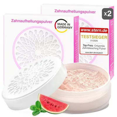 Image de Poudre blanchissante pour dents sensibles OnlySmile, contre les taches, 2 x 75 g