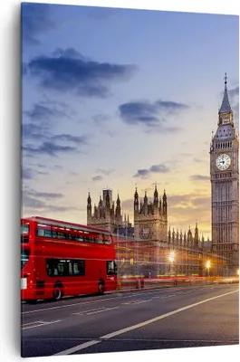 Produktbild von Bild auf Leinwand - Leinwandbild - Einteilig - London Bus - 70x100cm - Wand Bild - Wanddeko - Wandbilder - Leinwanddruck - Kunstdruck - Wanddekoration - Leinwand bilder - Wandbild - PA70x100-3592