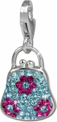 Image de SilberDream bleu Charm sac zirconium femmes 925 argent Charms pendentif GSC532H