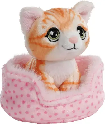 Image de NICI 61941 Doudou chat rouge tigré 12cm dans son panier