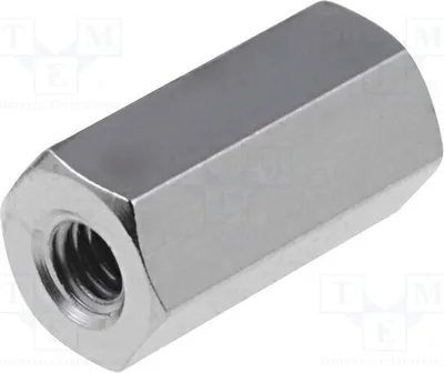 Obrázok produktu pre 10 kusov distančných objímok so závitom (vnútorný závit M2,5), 10 mm, šesťhranné, niklové, rozmery 112x10 mm