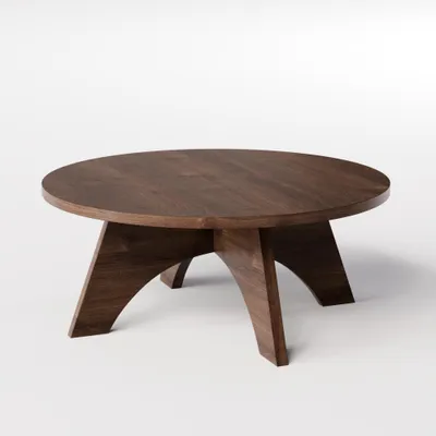 Image de KOLM Table basse ronde YUKO Ø90 cm Chêne chocolat