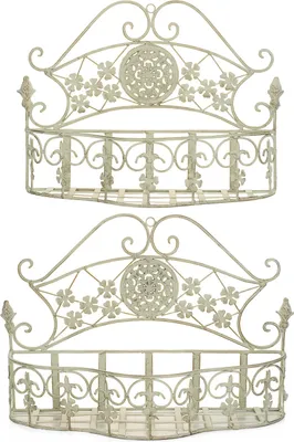 Immagine prodotto di Cestini da fioriera cestini da parete in metallo set di 2 coppie cestino da fioriera stile casa di campagna stile shabby