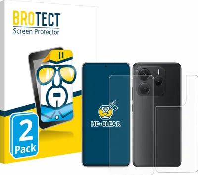 Produktbild von 2x Für Xiaomi Redmi Note 14 (Display+Rückseite) Schutzfolie BROTECT Displayschutz Display Schutz Folie Klar Transparent