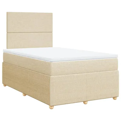 Produktbild von Boxspringbett mit Matratze Creme 120x200 cm Stoff