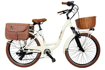 Immagine prodotto di E-bike Venere Dolce Vita 26" con cestino e borse - Beige