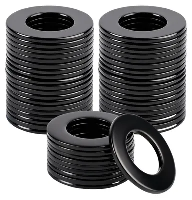 Productafbeelding van 100 onderlegschijven M8 x 16 mm x 1 mm, zwart roestvrij staal, platte onderlegschijven voor schroeven en moeren
