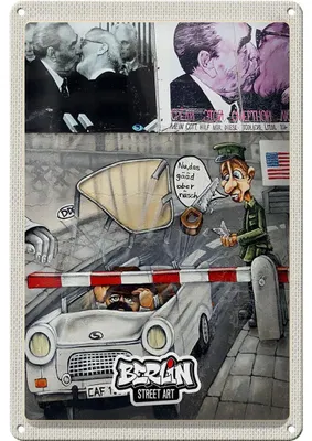 Produktbild von Blechschild Reise 20x30cm Berlin Graffiti Innenstadt Kunst Street