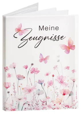 Produktbild von A4 Zeugnismappe mit 20 Klarsichthüllen für Kinder Einschulung Schulanfang Geschenk Schmetterling