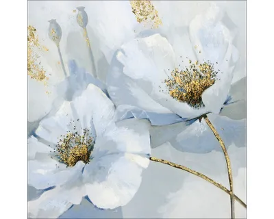 Produktbild von Glasbild Pastel Flowers I 20x20 cm