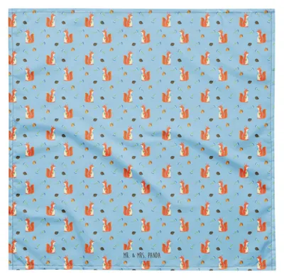 Produktbild von Mr. & Mrs. Panda Bandana Eichhörnchen Blume L - Blau - Geschenk, Halstuch, Lachen, Motivation Sprüche, Eichhorn, Haarband, Lustige, Kopftuch, Bilder, Spaß, Stirnband