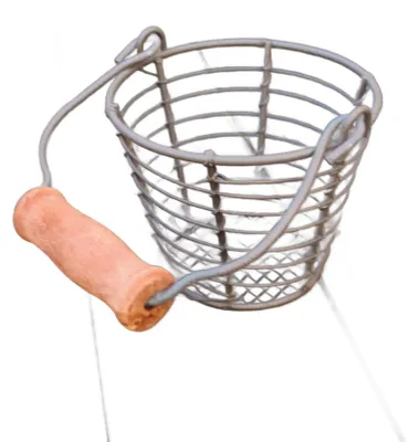 Immagine prodotto di Mini cestino in filo metallico in stile rustico con manico in legno, stile country, H 7 cm