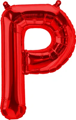 Obrázok produktu pre Fóliový balón písmeno P, červený, cca 40 cm, na plnenie vzduchom
