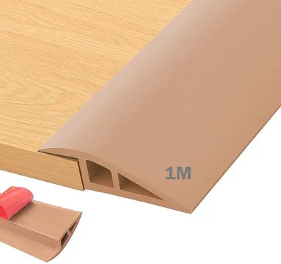 Produktbild von Laminaat-Übergangsplatte, PVC-Übergangsprofil selbstklebend 1M x 5CM, Höhenunterschiede 10MM Übergangsplatte Boden, Treppenübergang selbstklebend, Übergangsprofil für Parkett (braun)