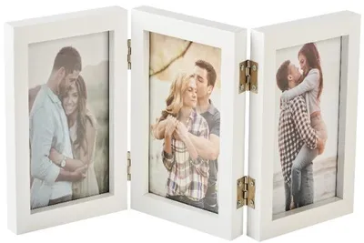 Obrázok produktu pre Rám na fotografie MULTI-SWING SW346W, biely, pre 3 fotografie formátu 10x15 cm, skladací, vyrobený z MDF s presklením