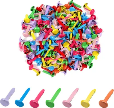 Produktbild von Musterbeutelklammern Musterklammern Metall100stk Rundkopfklammern Mini Brads Leicht und Wiederverwendbar Für Schule Büro Papier Briefklammern Basteln Handwerk DIY