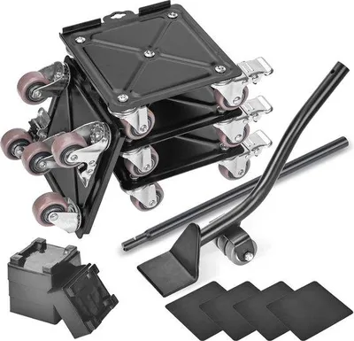 Produktbild von Famanu Möbelroller für schwere Möbel - 360° drehbar und abschließbar - Set von 4