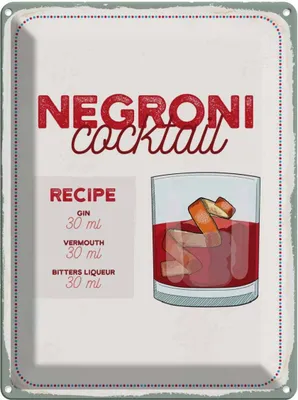 Produktbild von vianmo Blechschild 40x30 cm n Cocktail Recipe GIN Essen Trinken