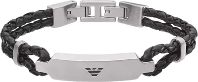 Immagine prodotto di Emporio Armani bracciale in pelle acciaio inossidabile bicolore