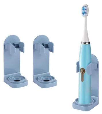 Produktbild von Elektrischer Zahnbürstenhalter 2er Set Blau Selbstklebend ABS