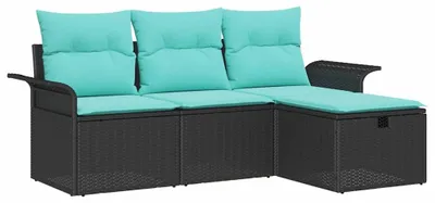 Obrázok produktu pre Súprava záhradných pohoviek s vankúšom 4 pcs Poly ratan