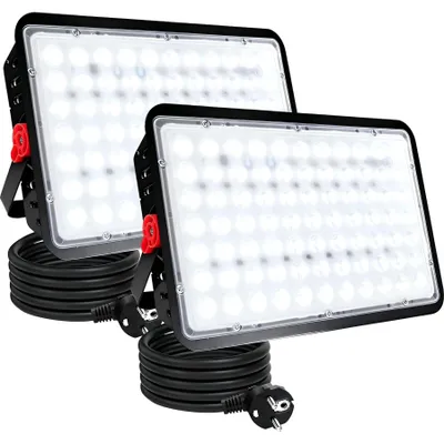 LED Außenstrahler 200W, 20000LM, 6500K, IP66, mit Stecker