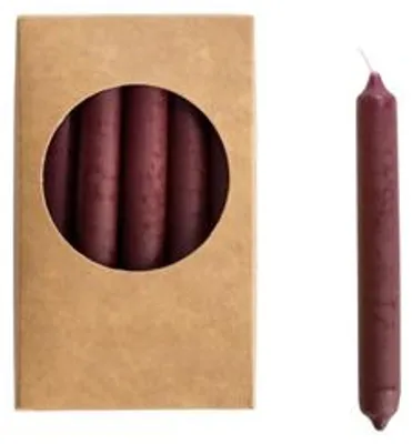 Immagine prodotto di Candele Rustik Lys a forma di matita, colore melanzana - 1,2 x 10 cm - confezione da 20 pezzi