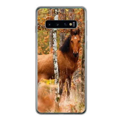 Produktbild von MuchoWow® Handyhülle Schutzhülle Hülle für Samsung Galaxy S10 Pferd - Wald - Braun Silikon Softcase Handy Hülle - Handytasche