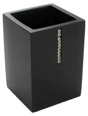 Produktbild von Bagnoxx Zahnputzbecher Schwarz Schwarz 7 x 7 x 10cm Zahnbürstenbehälter, Aufbewahrung für Zahnpasta