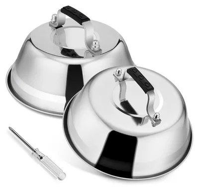 Produktbild von Edelstahl Burgerglocke 2 Stück Burgerdeckel Grill 23x8,5 cm Spülmaschinenfest