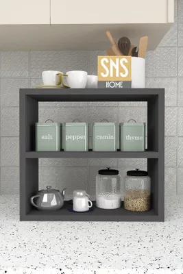 Produktbild von SNS Home Gewürzregal 3 Ebenen Küchenregal 43,5 x 20 x 40 cm Anthrazit