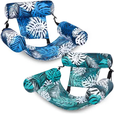 Immagine prodotto di Sedia gonfiabile per piscina, set da 2, con schienale, ideale per l'uso in giardino