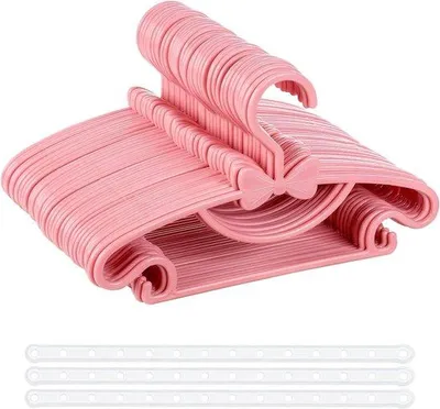 Obrázok produktu pre Ružová sada vešiakov na detské oblečenie s roztomilými mašľami - 40 kusov - Protišmykové vešiaky na detské oblečenie - 29,5 cm - Priestorovo úsporné vešiaky na oblečenie - Vešiaky na oblečenie pre malé deti