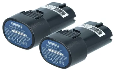 Produktbild von EXTENSILO 2x Akku kompatibel mit Makita GN900SEP4, GN900SE, DF010D, DF010DSE, DF010DS, GN900, DF010DZ, GN900S Werkzeug (2500 mAh, Li-Ion, 7,2 V)
